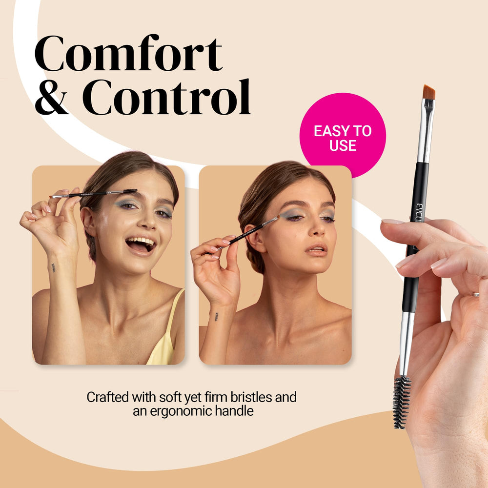 KESHIMA Spoolie end visible for brow grooming and seamless blending.