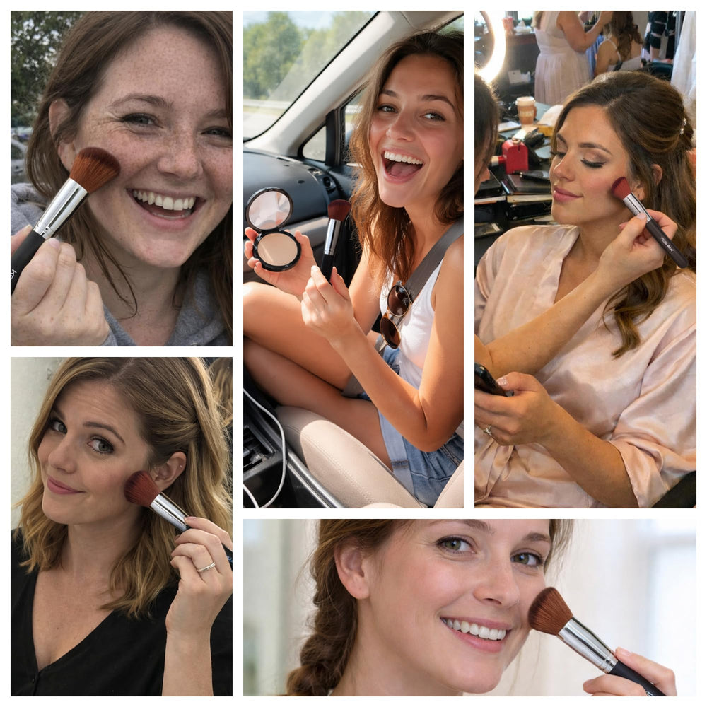 KESHIMA cruelty-free wooden handle offers balanced comfort during makeup.