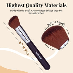 KESHIMA brush with dense soft synthetic bristles for controlled pickup.