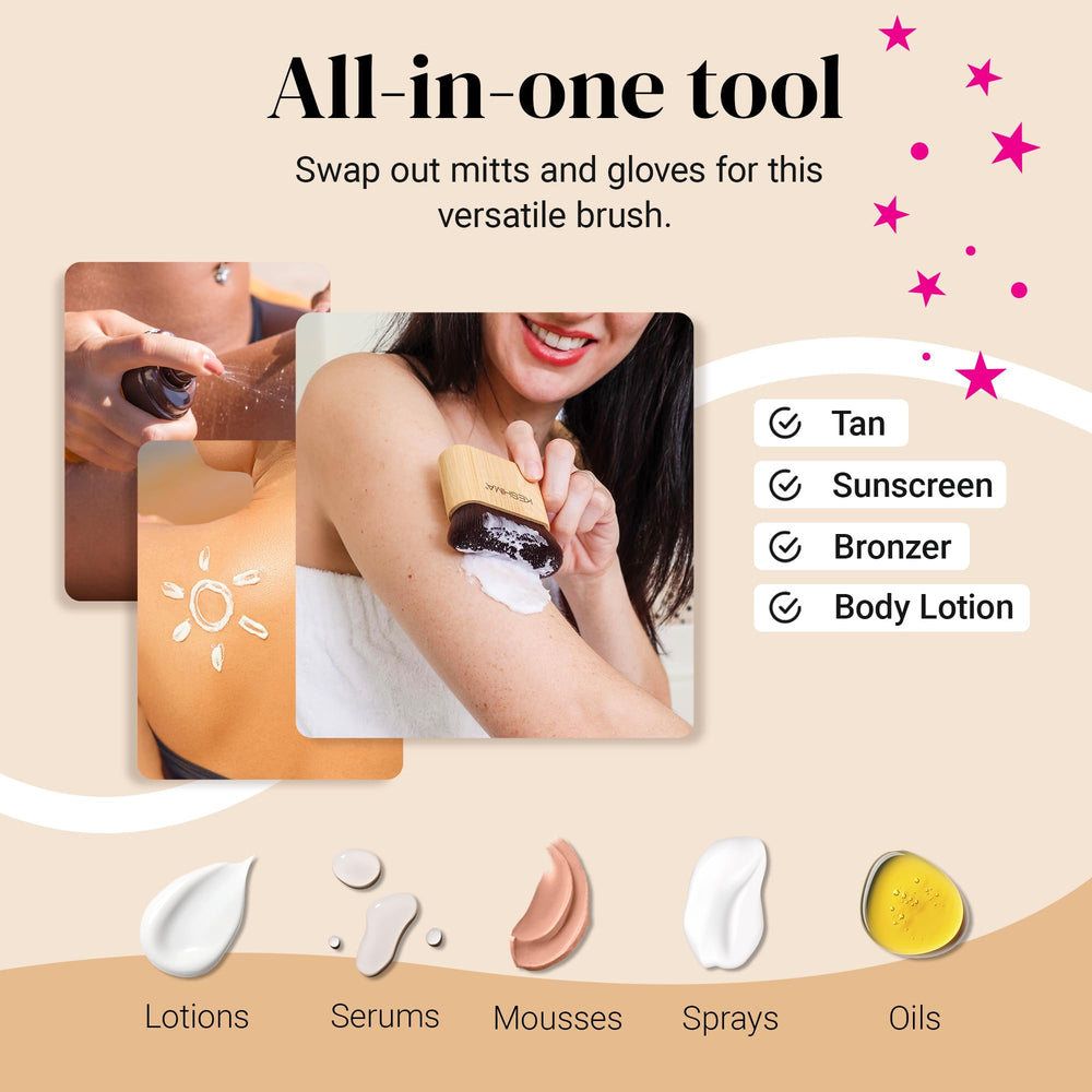 KESHIMA easy-blend self-tanner brush to help blend self-tanner seamlessly