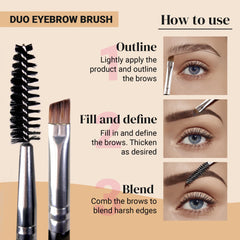 KESHIMA Eyebrow Brush Duo dual-ended design shown for efficient brow application.