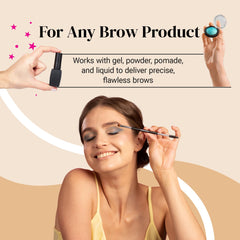 KESHIMA Eyebrow Brush Duo ergonomic wooden handle for comfortable control.