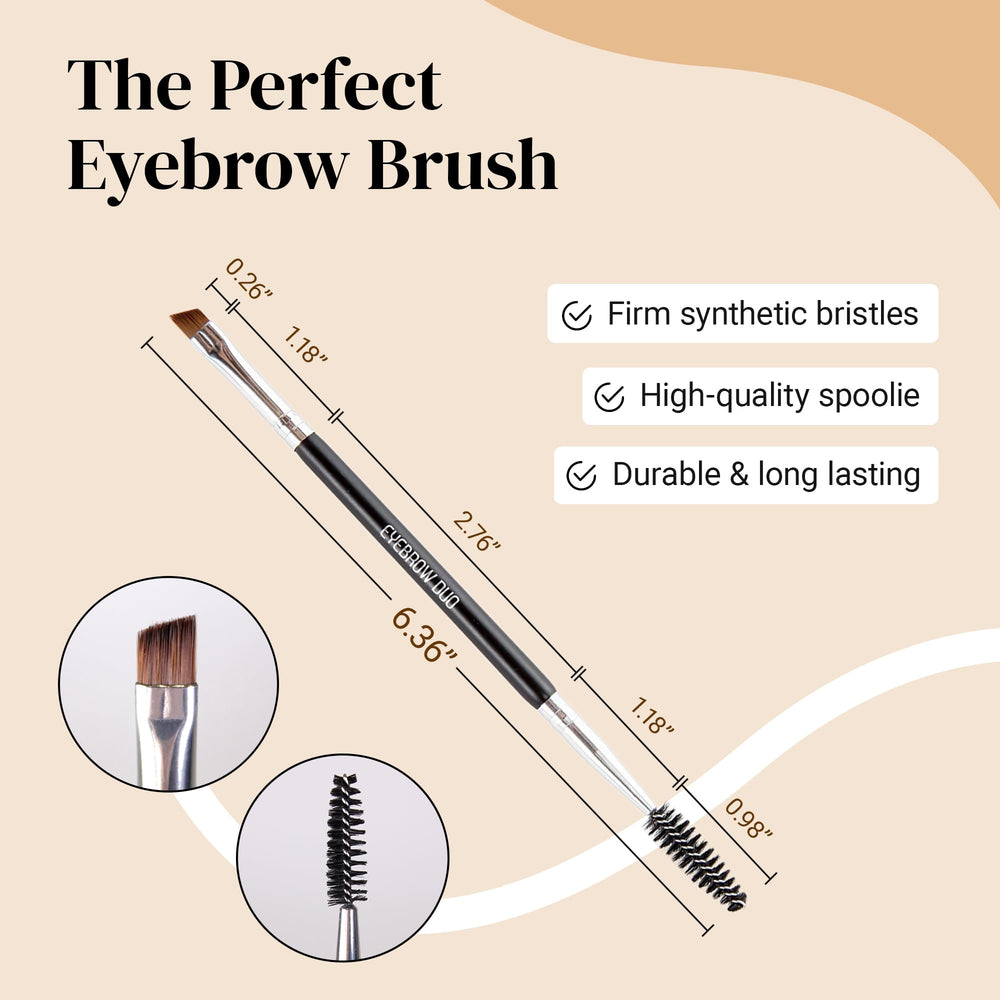 KESHIMA Eyebrow Brush Duo spoolie close-up for blending and grooming.