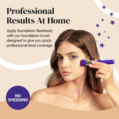 Keshima flat-top kabuki dense bristles close-up for even, streak-free makeup