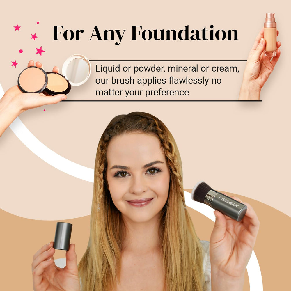 KESHIMA retractable kabuki brush for contour and bronzer application