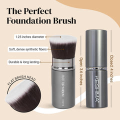 KESHIMA retractable kabuki brush applying foundation smoothly