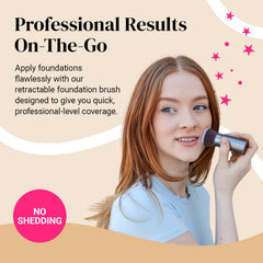 KESHIMA retractable kabuki brush applying powder for a seamless finish