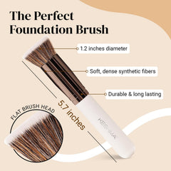 KESHIMA flat-top kabuki close-up shows soft synthetic bristles.