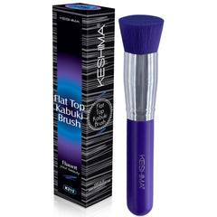 Keshima Foundation Brush Flat Top Kabuki neon purple for flawless buffing and blending
