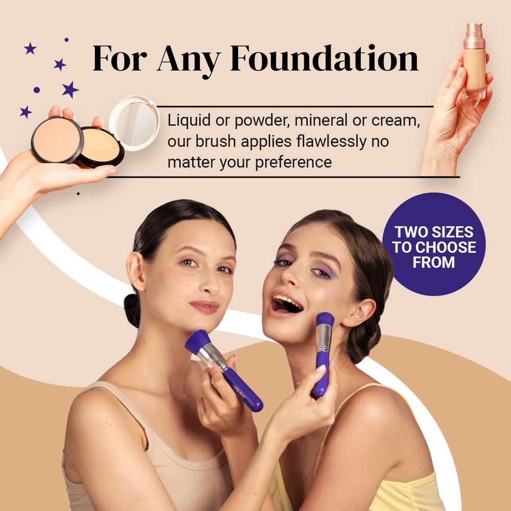 Keshima foundation brush in action during face buffing and blending