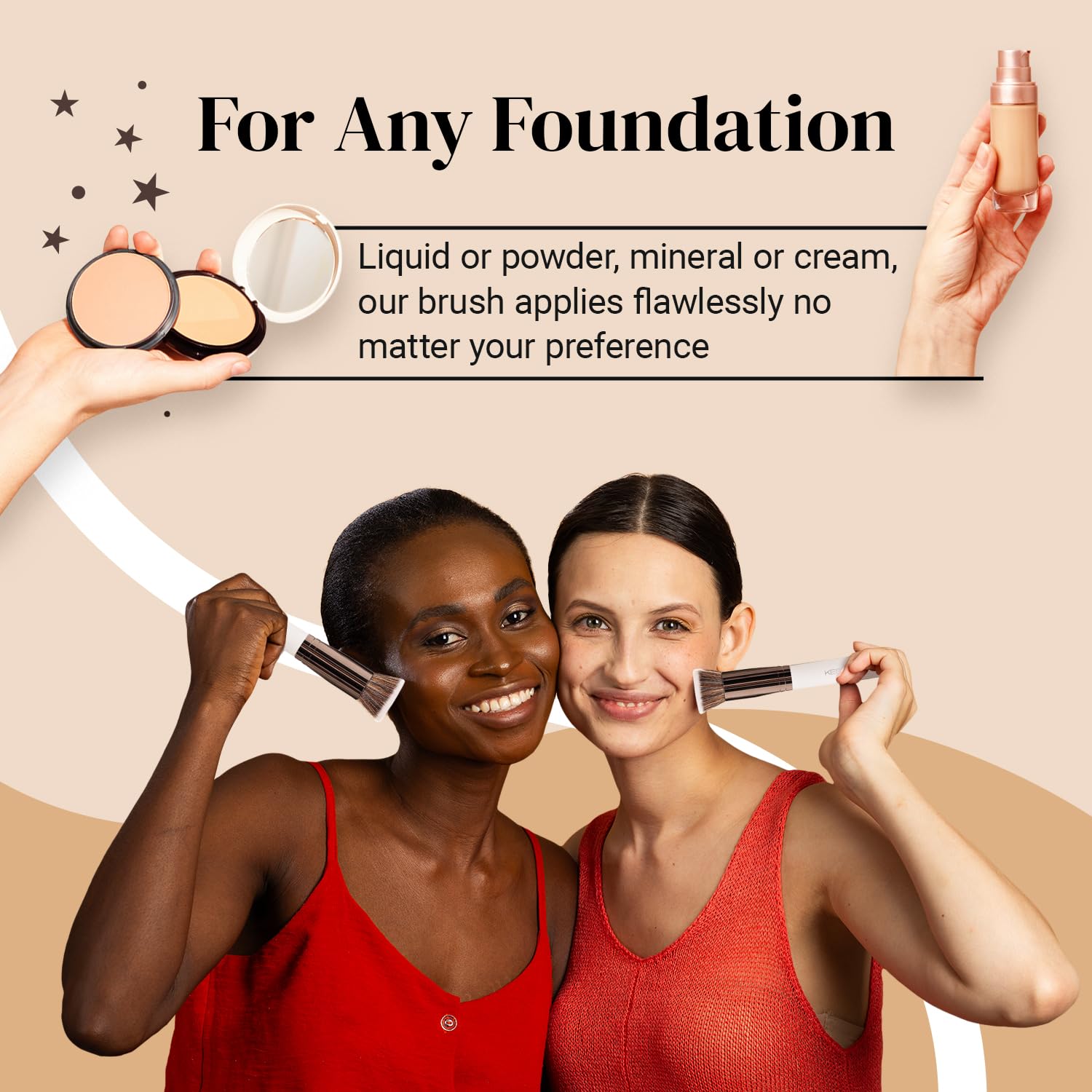 KESHIMA brush tested for streak-free, natural-looking finish.