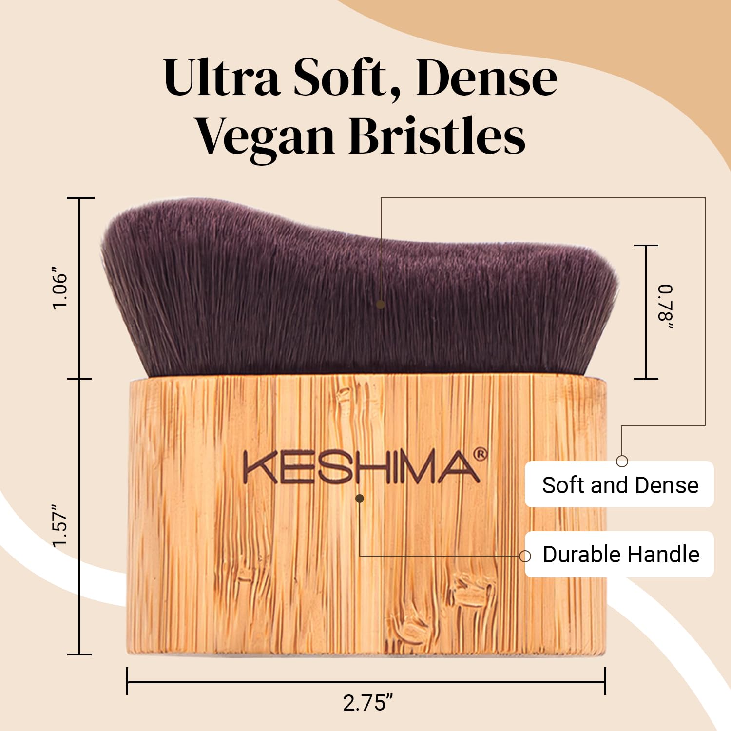 KESHIMA kabuki tan applicator with ultra-soft bristles for smooth application