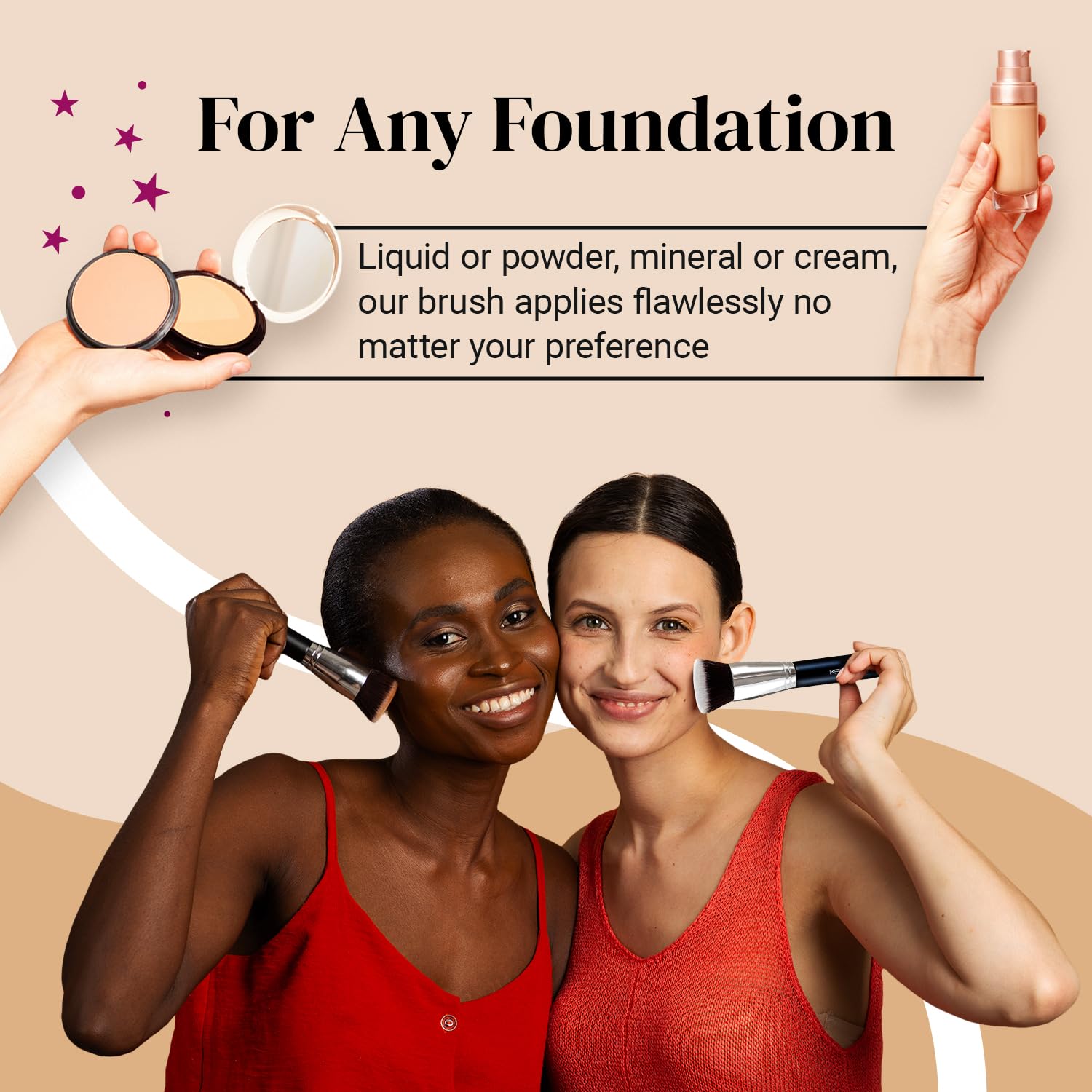 KESHIMA Kabuki brush powder blending for natural look