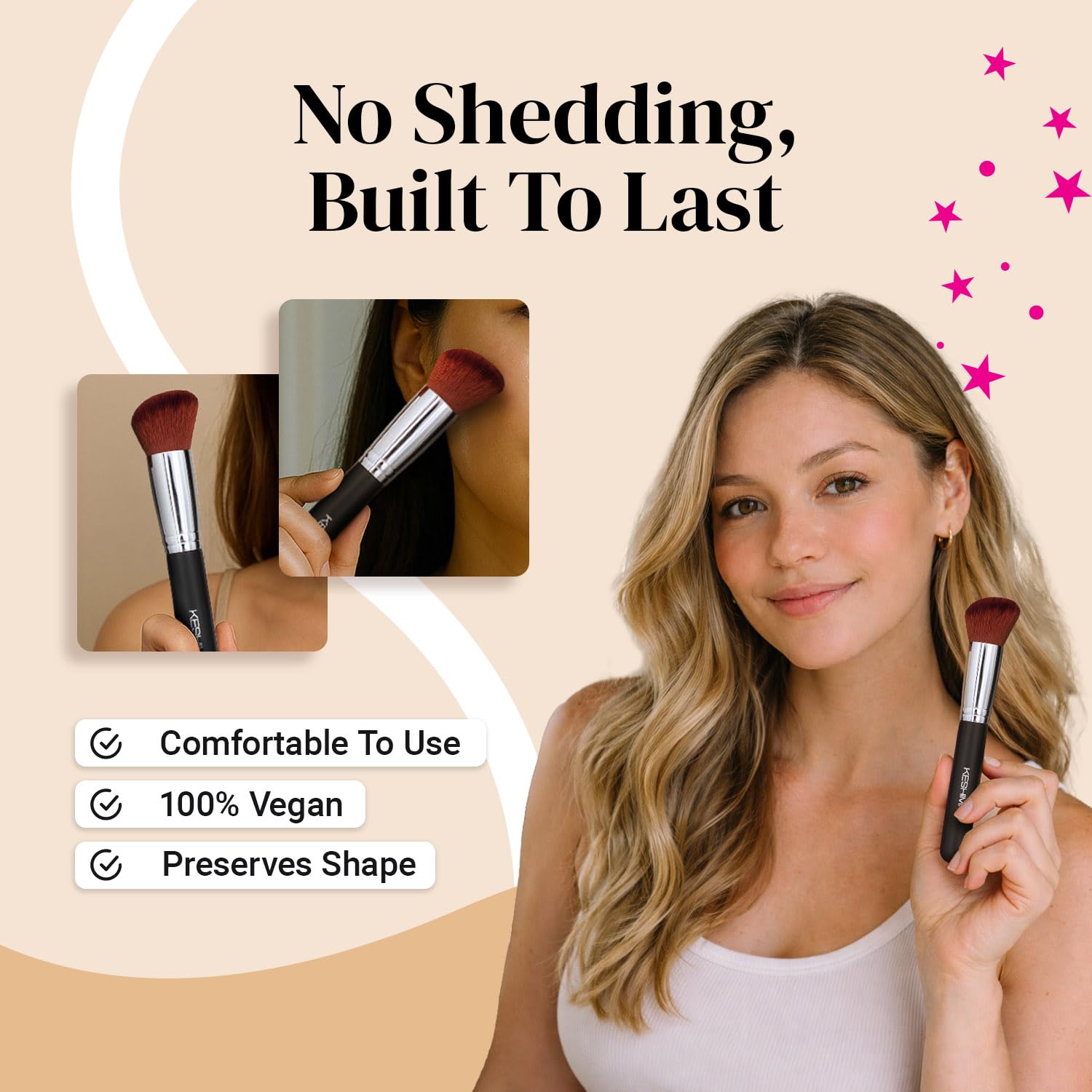 KESHIMA no-shedding brush designed for lasting performance.