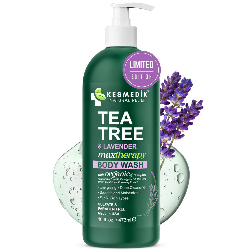 KESMEDIK gel ducha árbol de té lavanda en botella para limpieza suave.