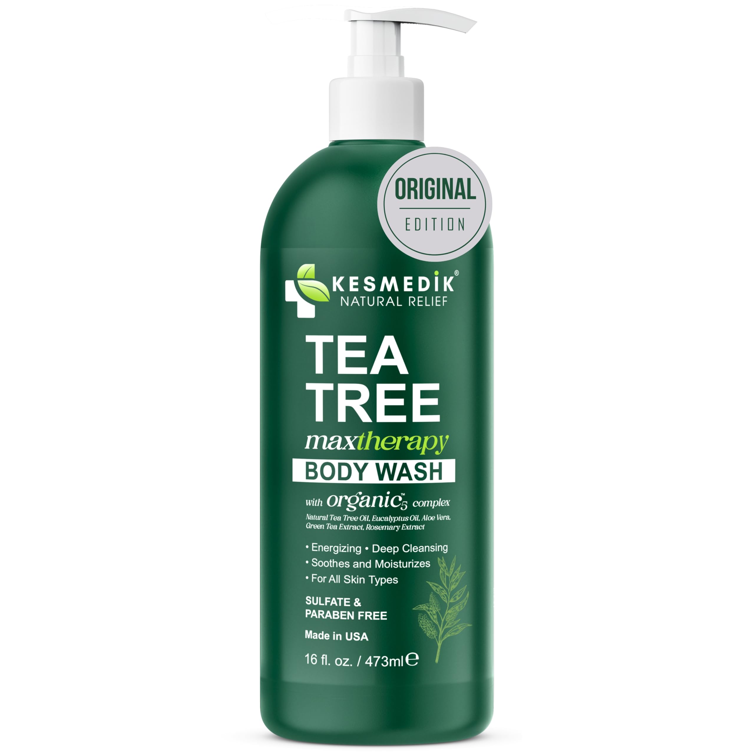 KESMEDIK Jabón corporal árbol de té, uso diario recomendado para piel sensible
