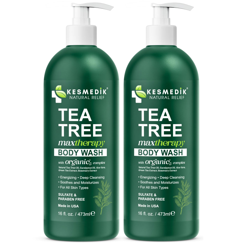 KESMEDIK Tea Tree Body Wash foamy suds application demonstrates easy use.