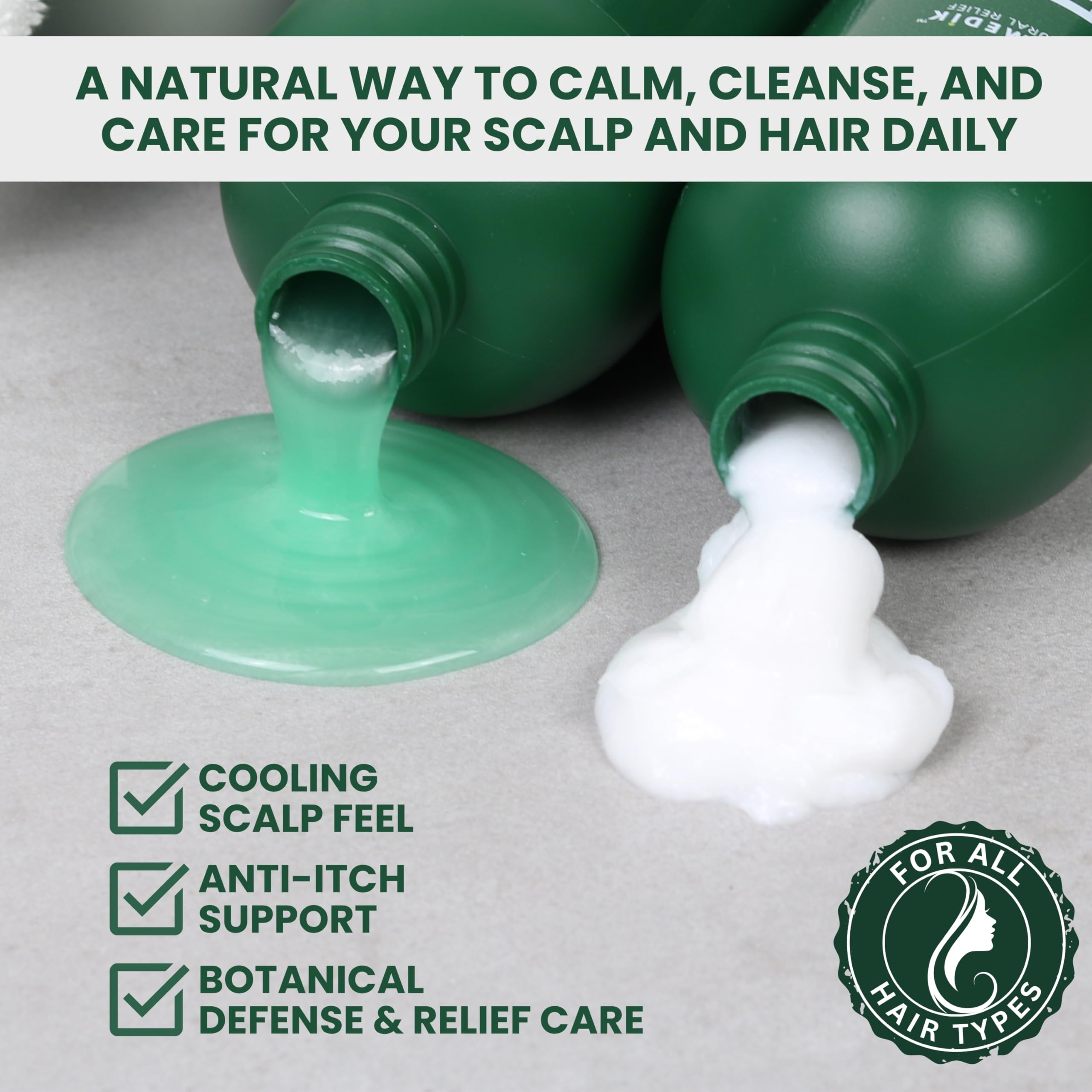 KESMEDIK Tea Tree Lavender Shampoo lather demonstrates cleansing action.