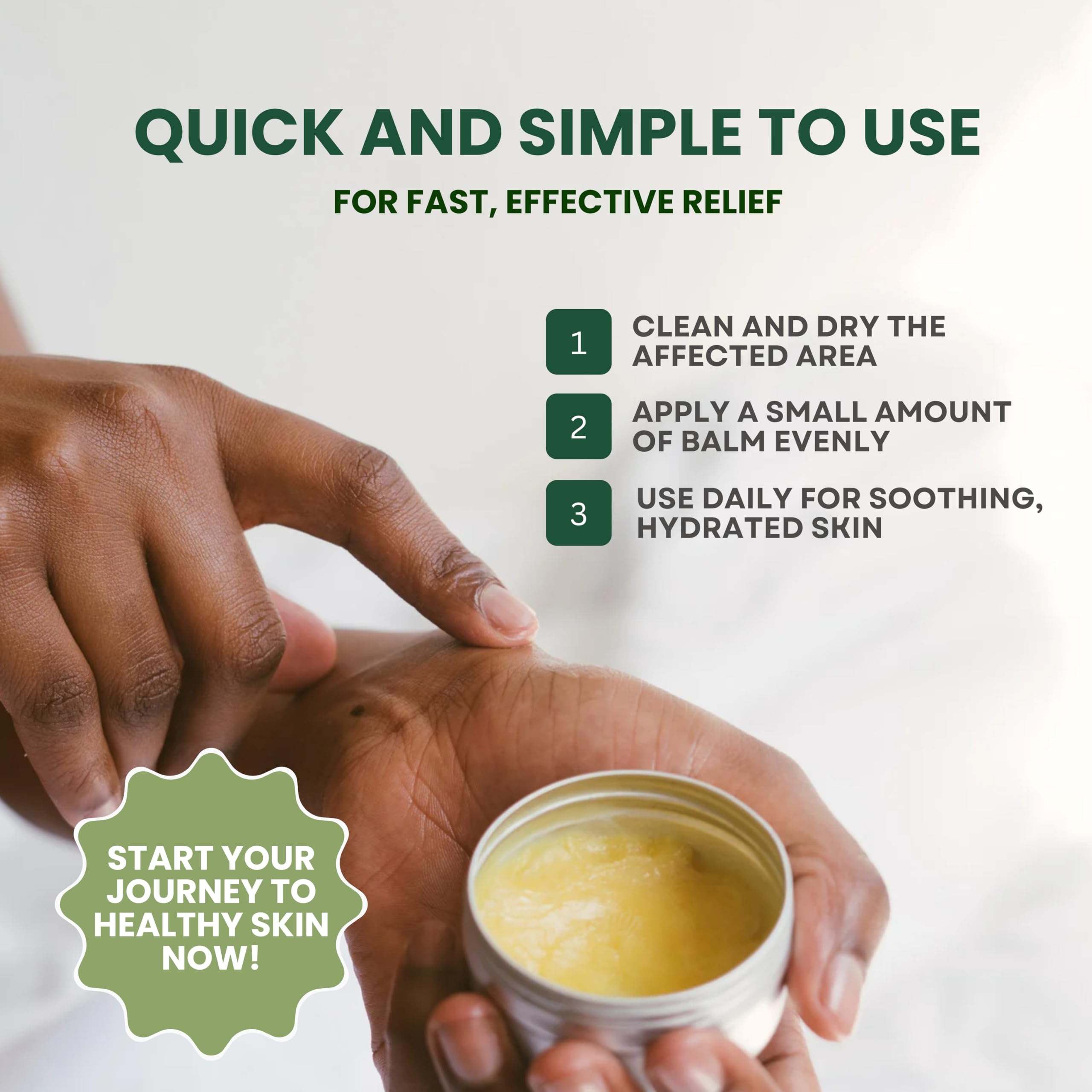 KESMEDIK Tea Tree Oil Balm ingredients chart highlights aloe vera and beeswax.
