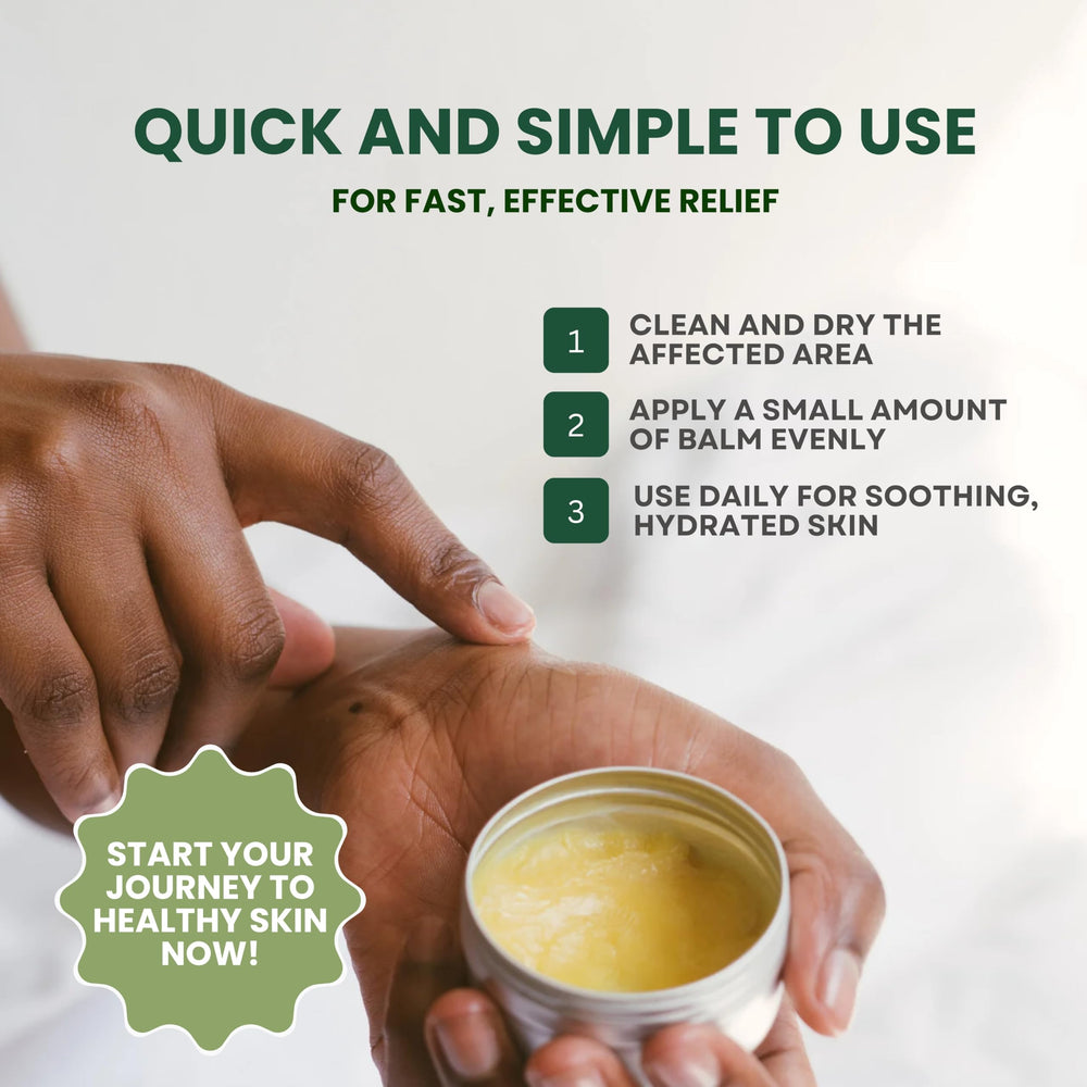 KESMEDIK Tea Tree Oil Balm ingredients chart highlights aloe vera and beeswax.