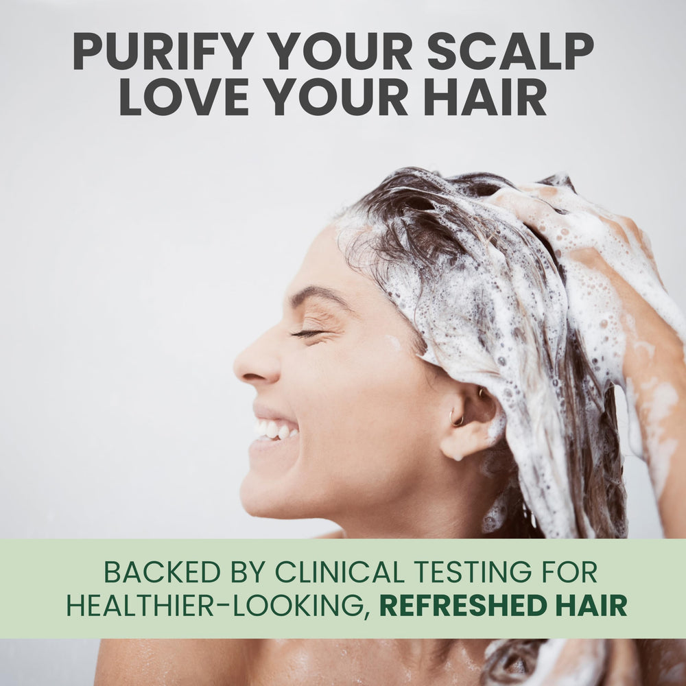 KESMEDIK shampoo de árbol de té MaxTherapy, cabello con brillo y suavidad natural.