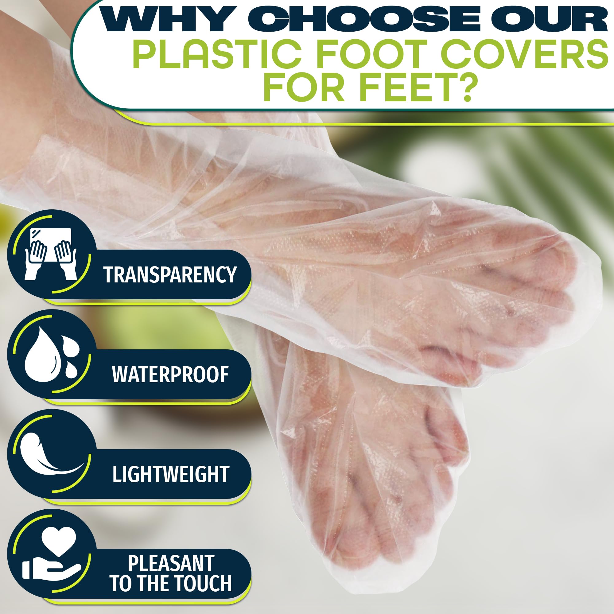 Ketar material transparente PE resistente al agua para pies secos y cómodos.