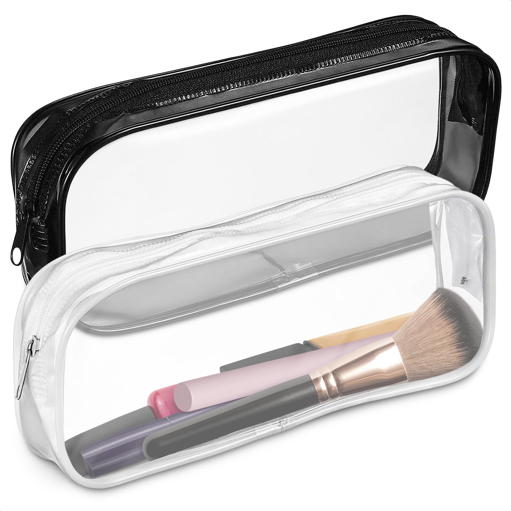 Ketar small clear makeup bag, purse-compact for quick item checks.