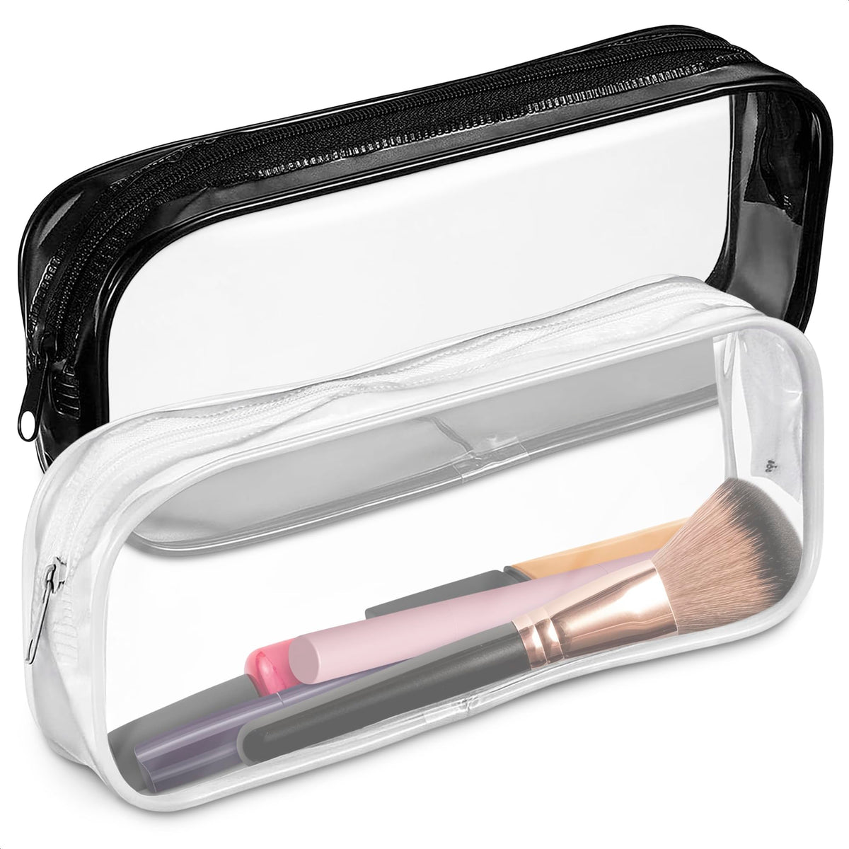 Ketar small clear makeup bag, purse-compact for quick item checks.