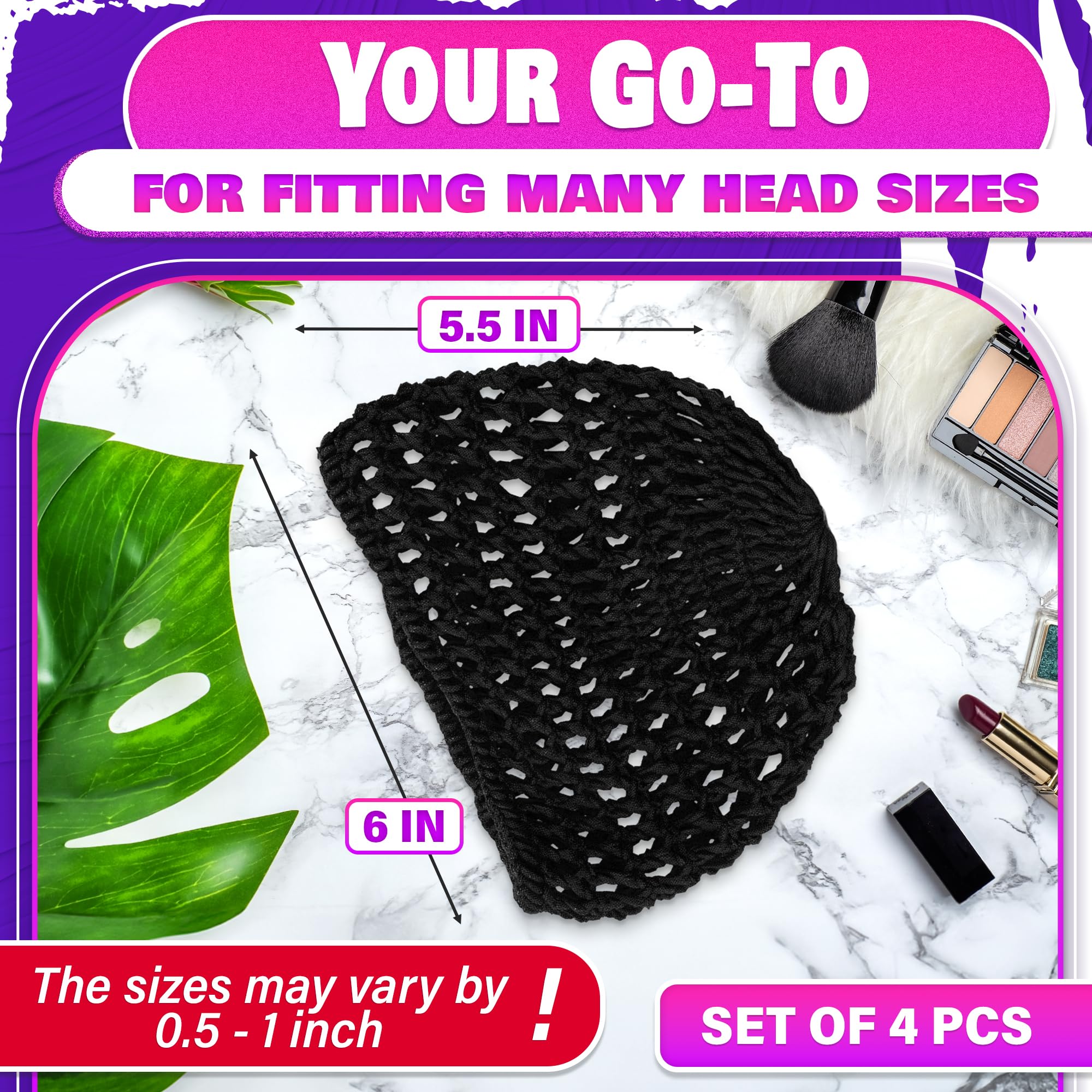 KETAR soft breathable hair net in black for all-night comfort.
