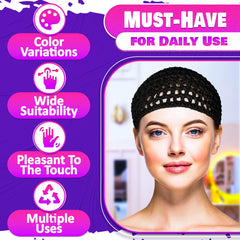 KETAR washable mesh hair net in black for daily use.