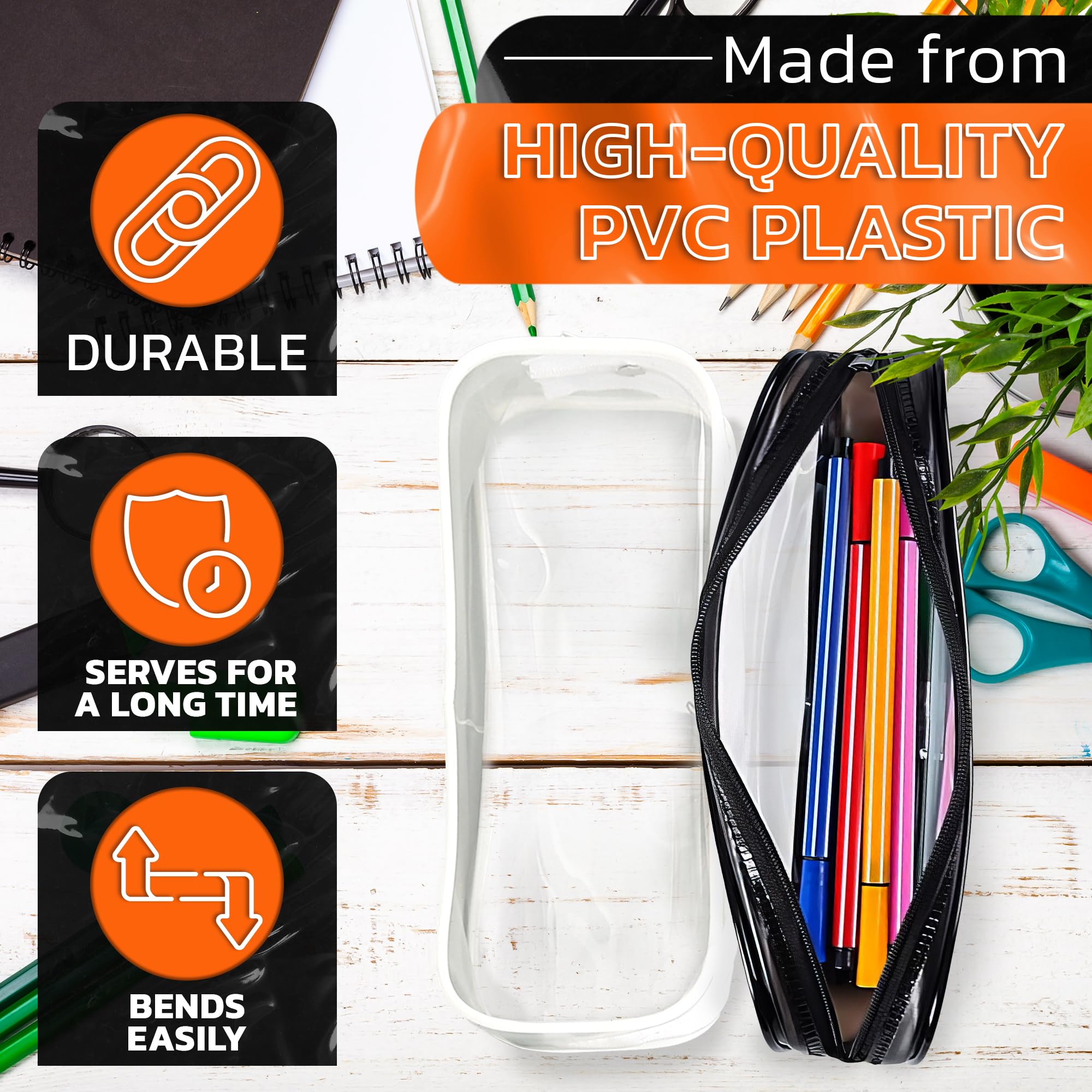 Ketar waterproof PVC makeup bag in black for daily use.