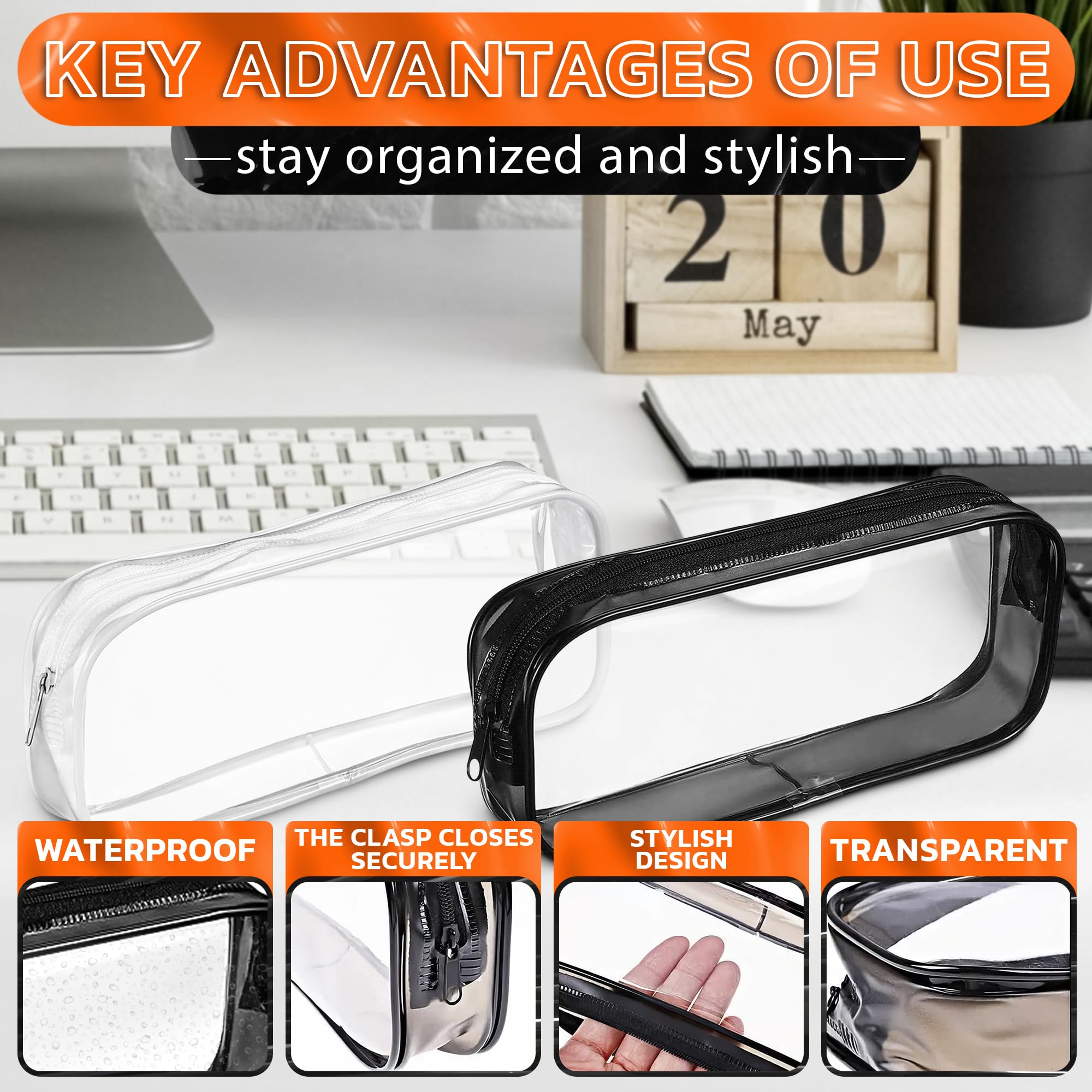 Ketar waterproof PVC makeup bag in white for on-the-go storage.