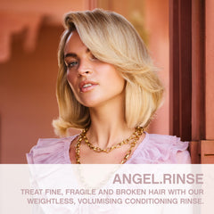 KEVIN.MURPHY ANGEL.RINSE being poured to illustrate lightweight conditioning for coloured hair.