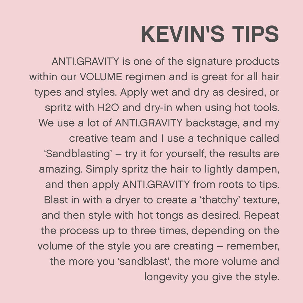 Long hair gains voluminous body with ANTI.GRAVITY