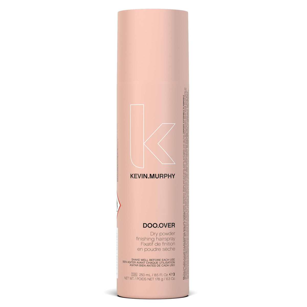 KEVIN.MURPHY DOO.OVER bottle on display demonstrating dry finishing spray for versatile styling