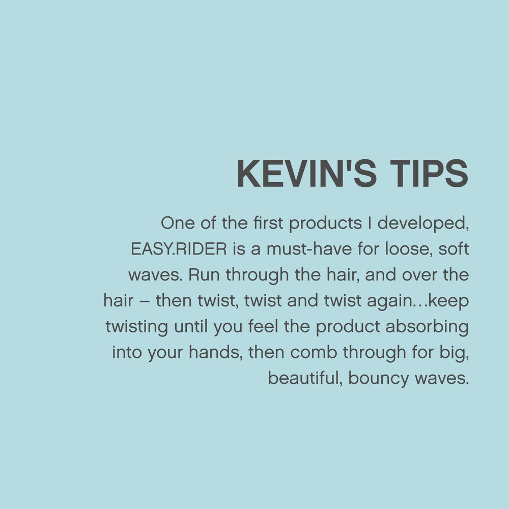 KEVIN.MURPHY EASY.RIDER anti-frizz finish for smooth, movable style.