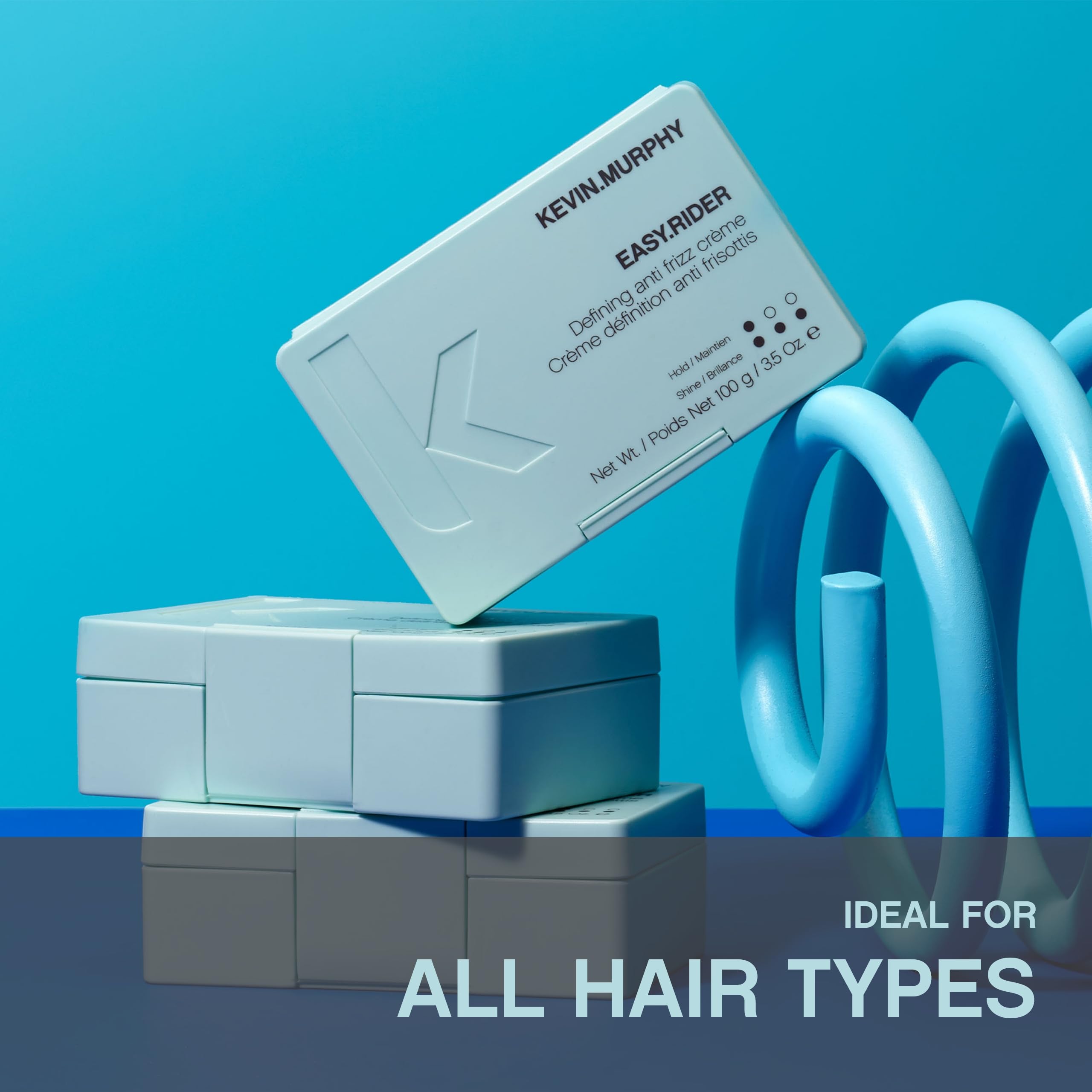 KEVIN.MURPHY EASY.RIDER hair styling progress with controlled frizz and lift.