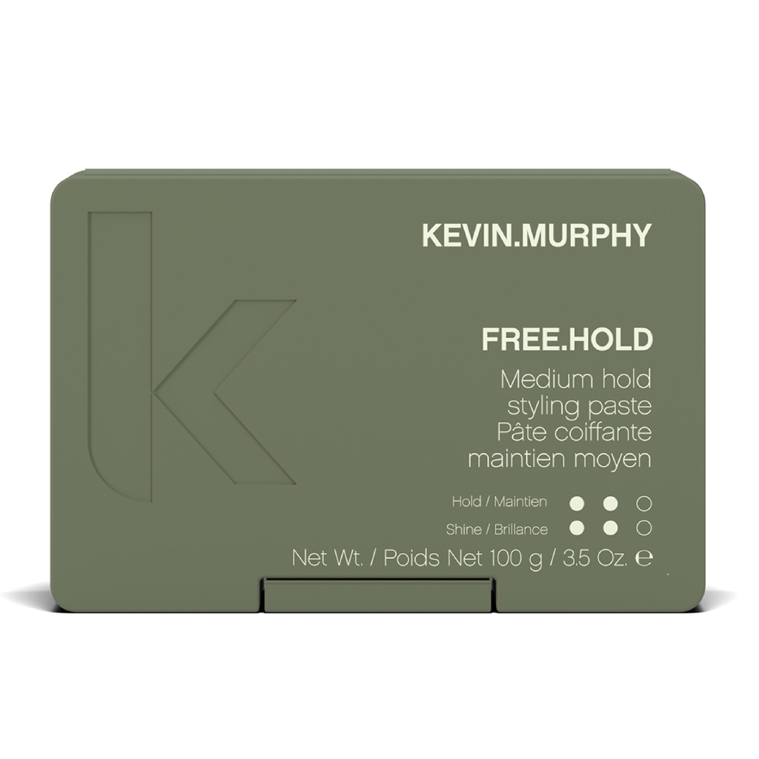 KEVIN.MURPHY FREE.HOLD bottle close-up shows premium packaging and flexible hold