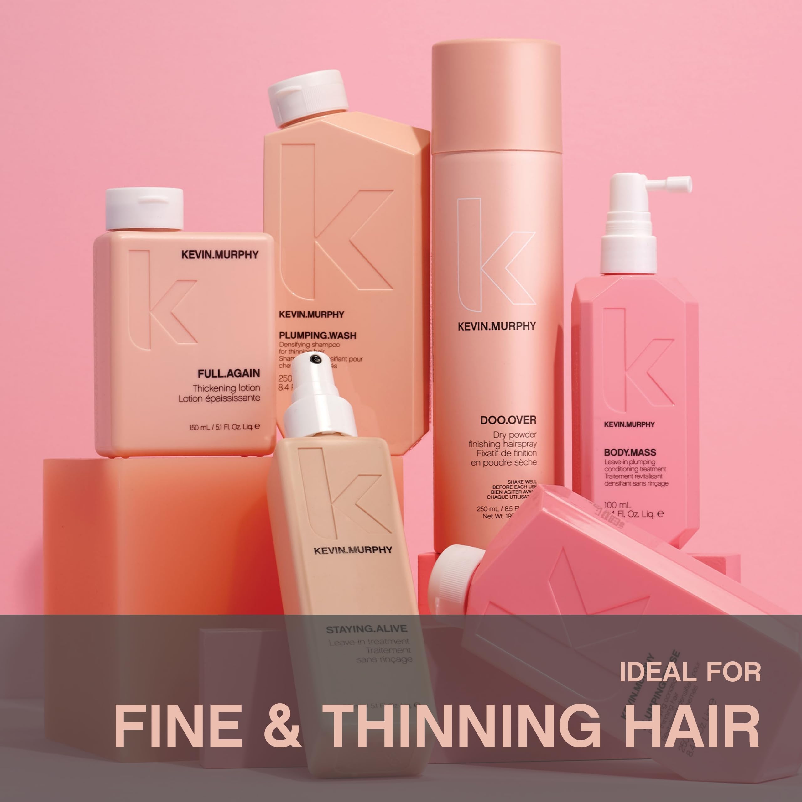 Angled KEVIN.MURPHY FULL.AGAIN bottle displaying premium design
