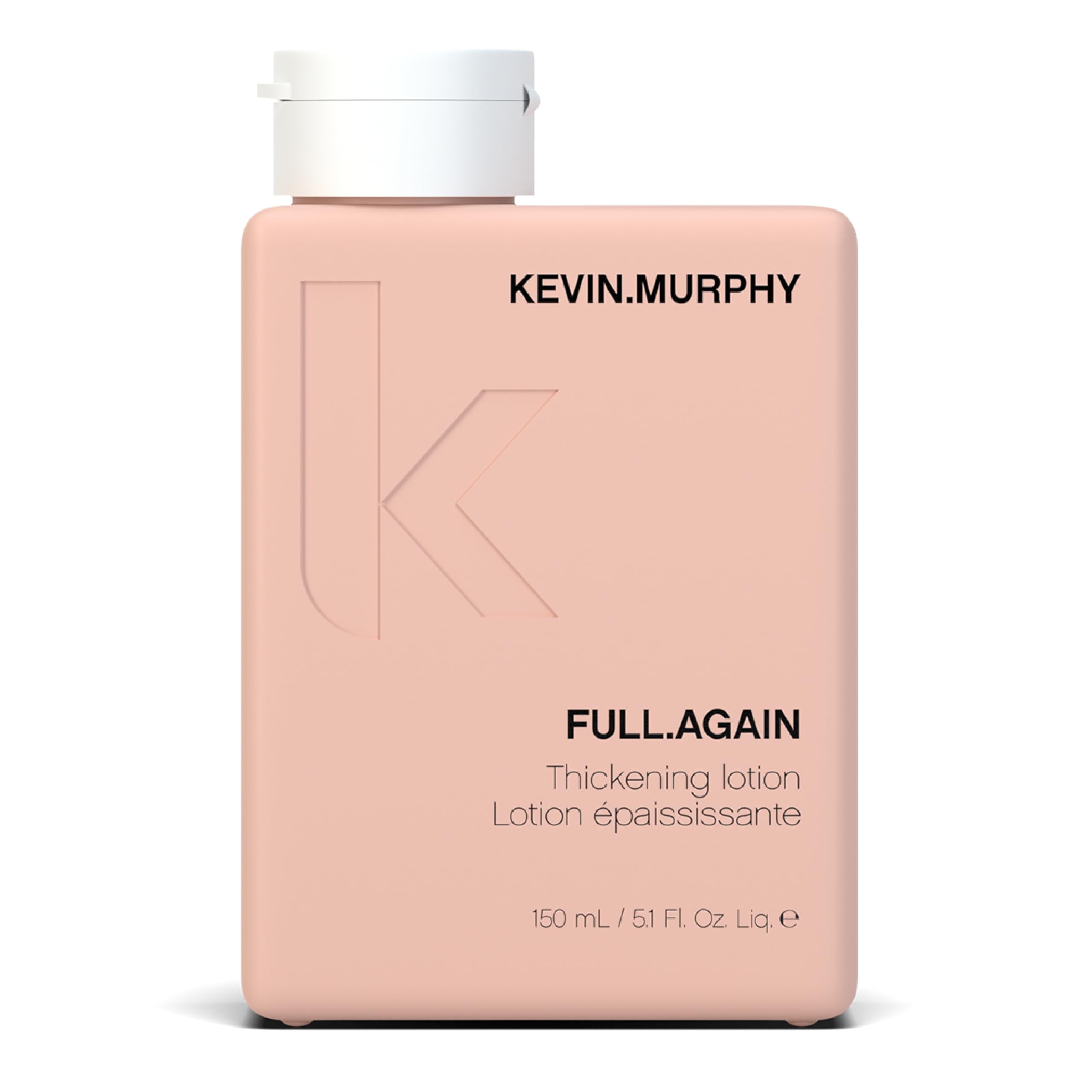 KEVIN.MURPHY FULL.AGAIN bottle close-up showing the thickening formula for fine hair
