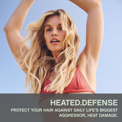 KEVIN.MURPHY HEATED.DEFENSE foam dispense during styling, lightweight detangler in action.