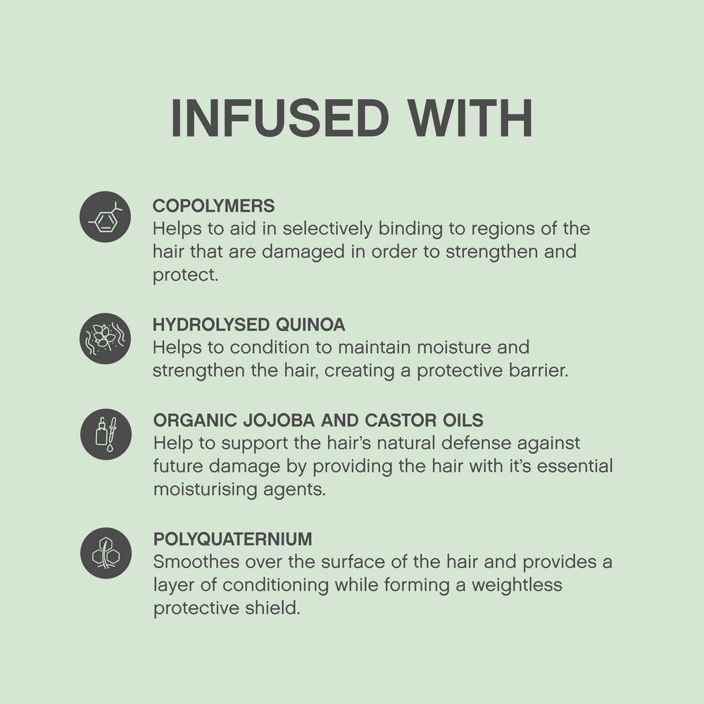 KEVIN.MURPHY HEATED.DEFENSE on hair during a styling session for heat protection.