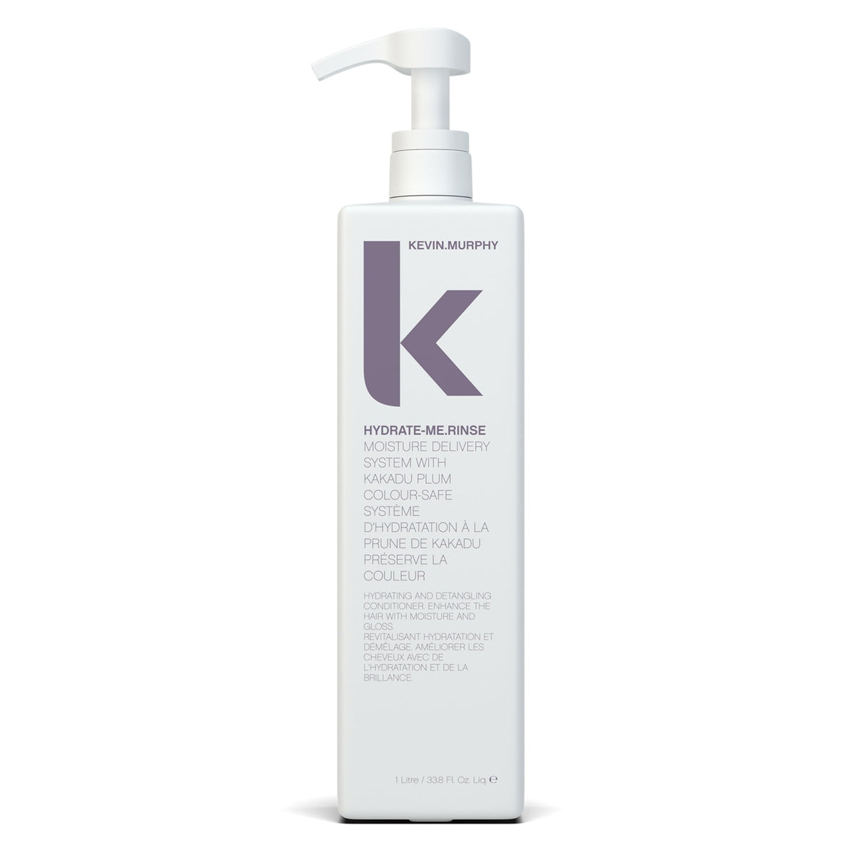 KEVIN.MURPHY Hydrate-Me.Rinse bottle front showing moisturized, healthy-looking hair