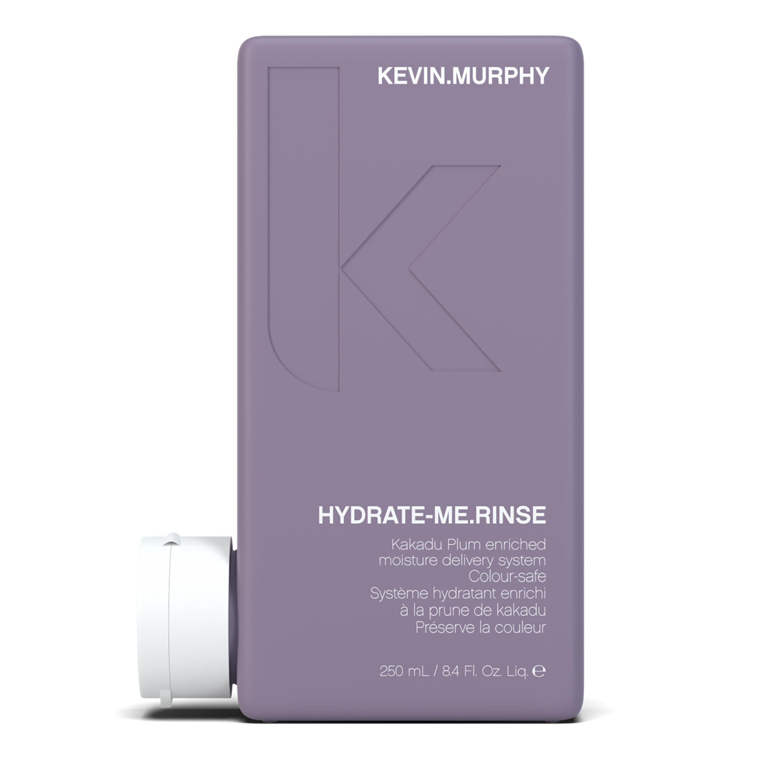 KEVIN.MURPHY Hydrate-Me.Rinse bottle close-up highlighting moisture-rich conditioning for dry hair.