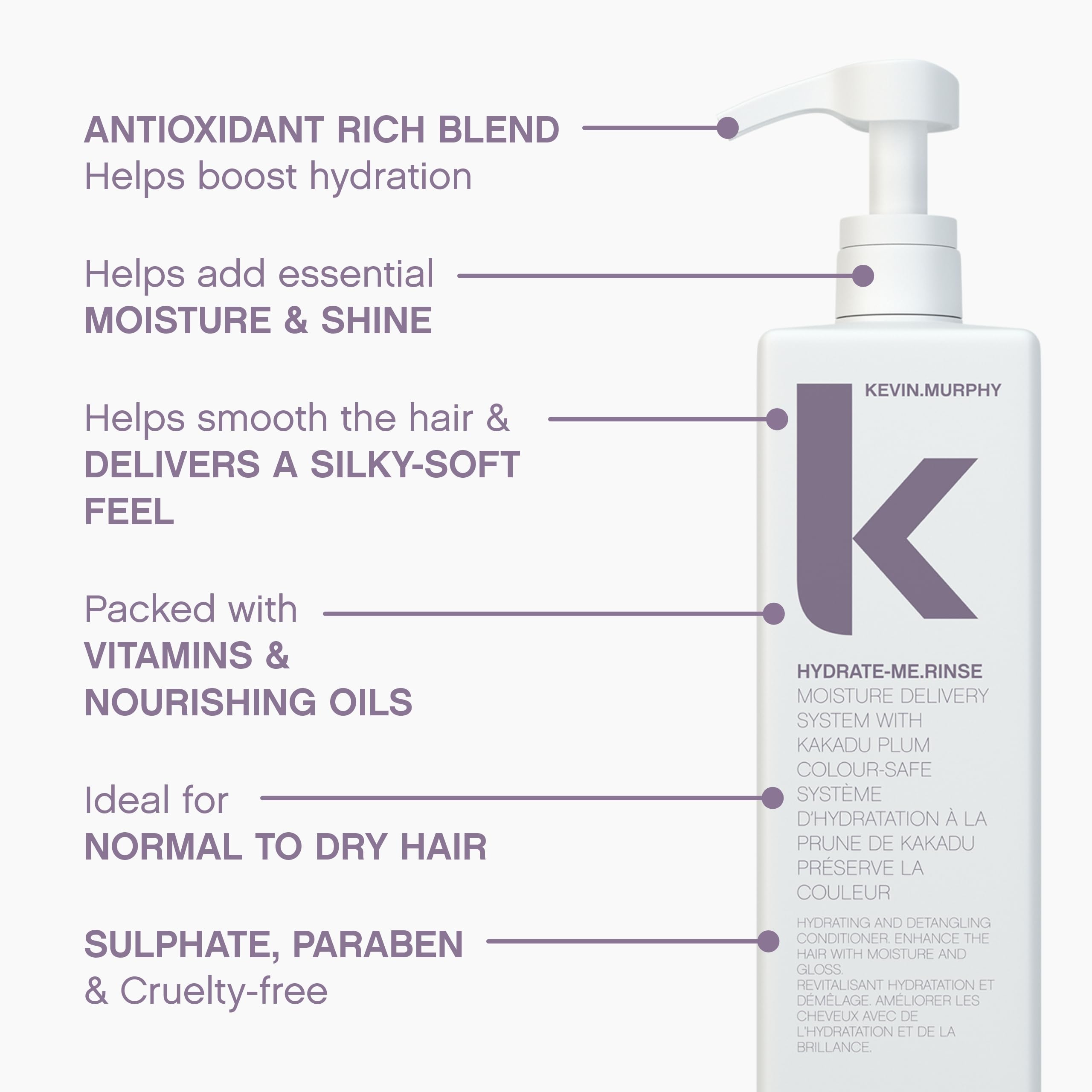 KEVIN.MURPHY Hydrate-Me.Rinse texture close-up showing creamy conditioner