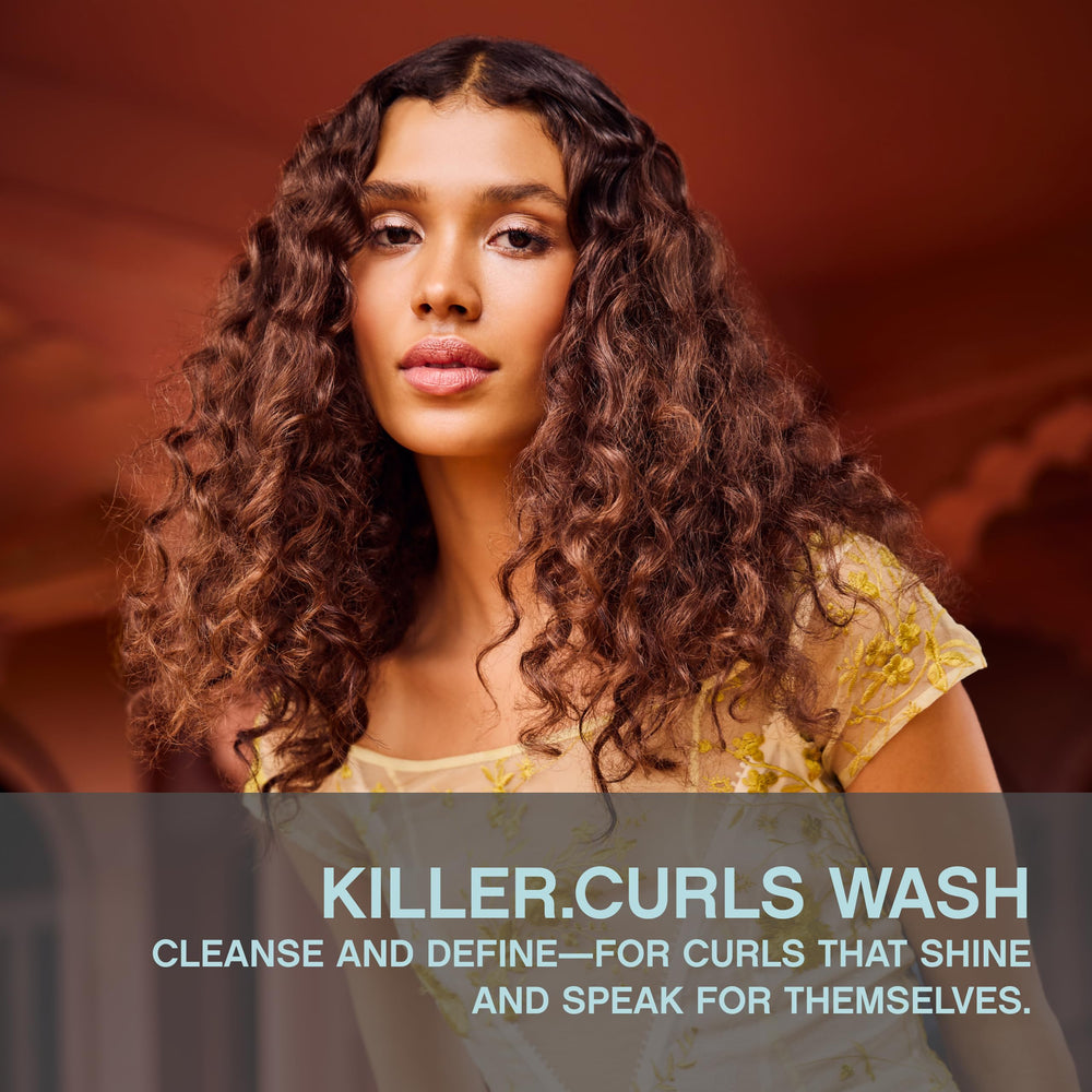 KEVIN.MURPHY KILLER.CURLS WASH lather demonstrates creamy texture for detangling curls