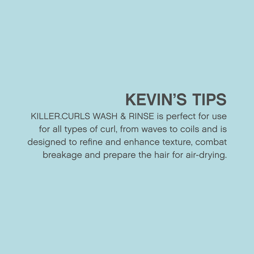 KEVIN.MURPHY KILLER.CURLS WASH vegan symbol signals ethical curl care