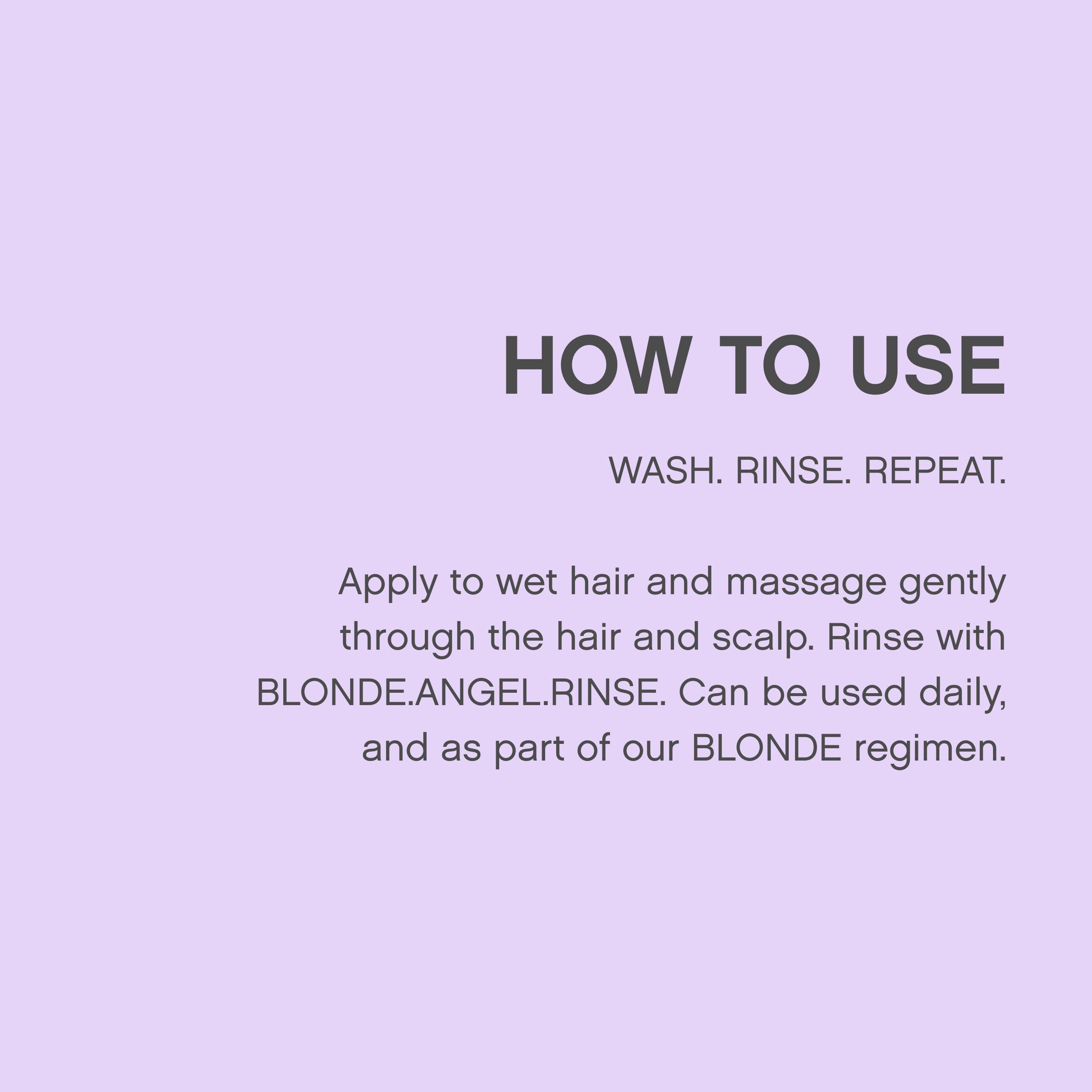 KEVIN.MURPHY Lavender-infused scent on the BLONDE.ANGEL.WASH bottle.
