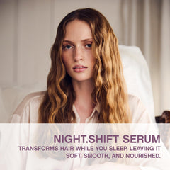 KEVIN.MURPHY NIGHT.SHIFT serum on hair showing lightweight hydration across strands.