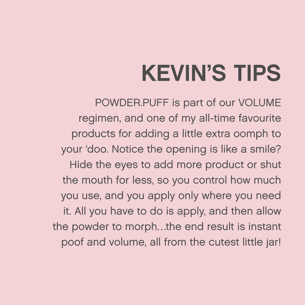 Kevin.Murphy Powder Puff highlighting paraben-free, cruelty-free formulation